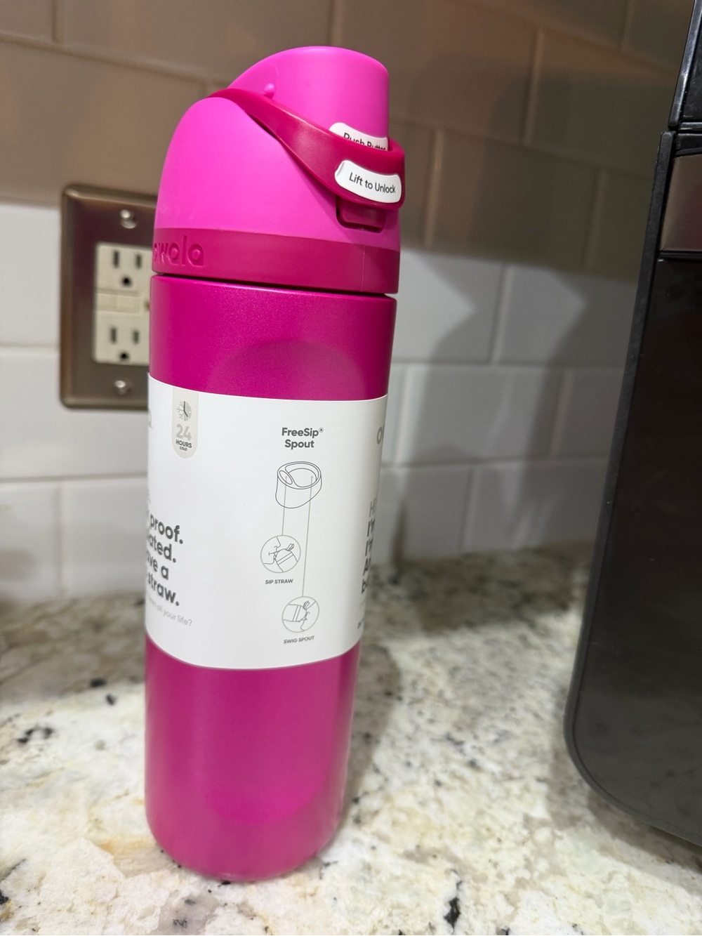 Contigo Hot Pink FreeSip Insulated Bottle